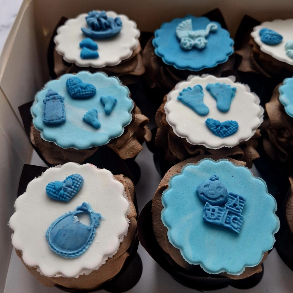 CUPCAKES BABYSHOWER BLEU